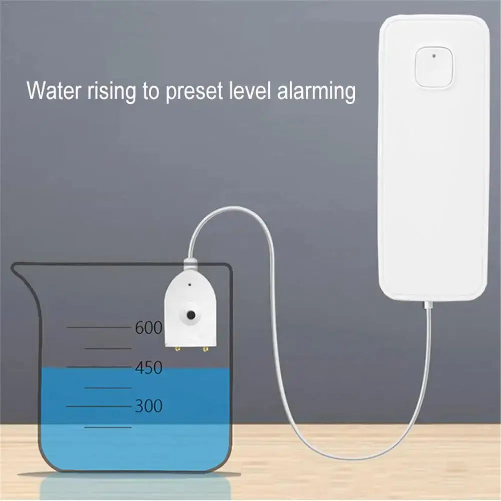 Simples Market Tuya Smart flood leakage sensor with WiFi water overflow detector and alarm, white with wall controller