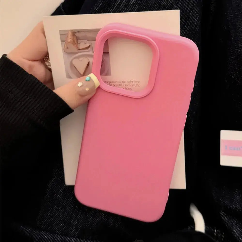 Dopamine Silicone Solid Color Phone Case For iPhone 11 Through 17 Pro Series Minimalist Durable Back Cover
