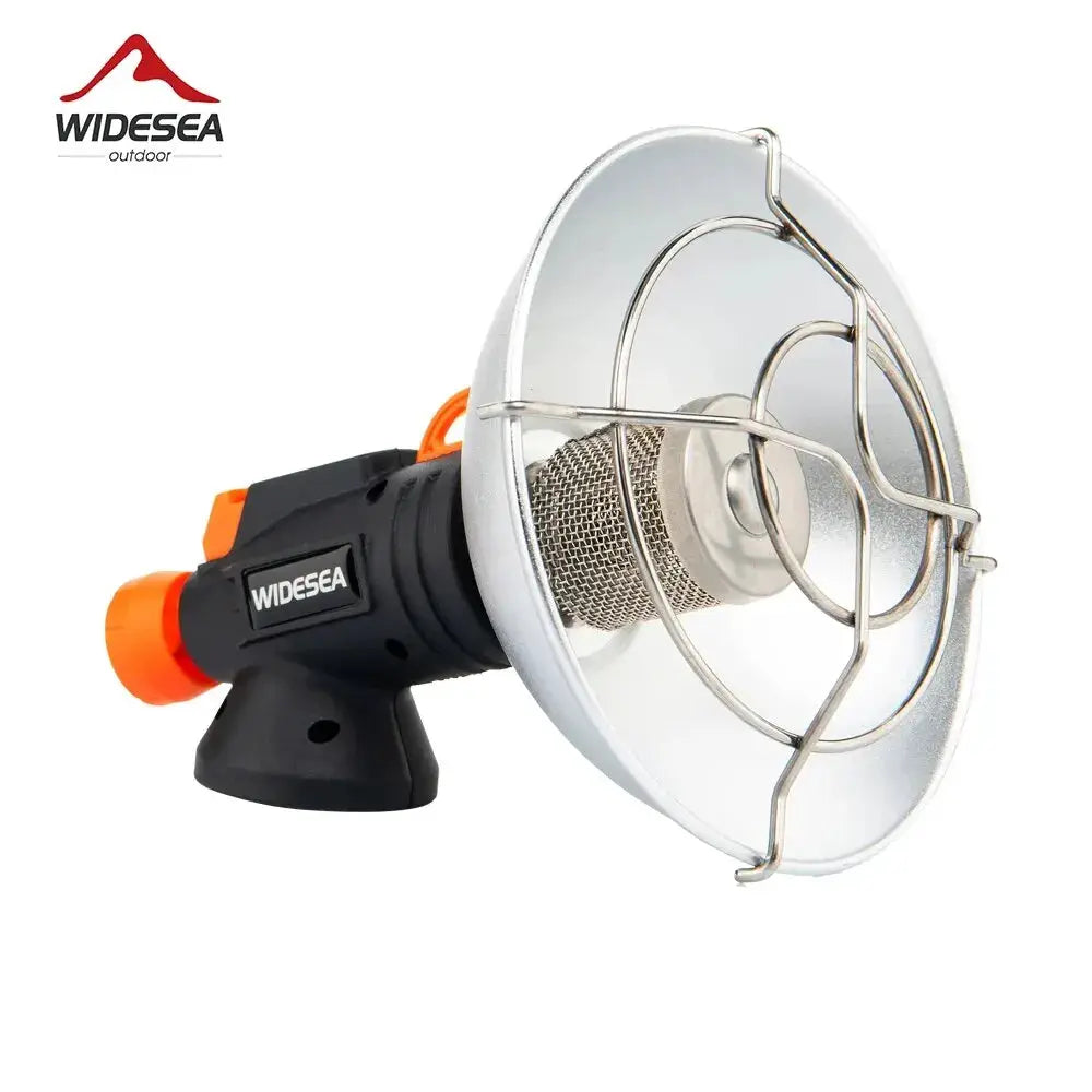 Widesea portable outdoor camping heater with stainless steel reflector dish and mesh burner