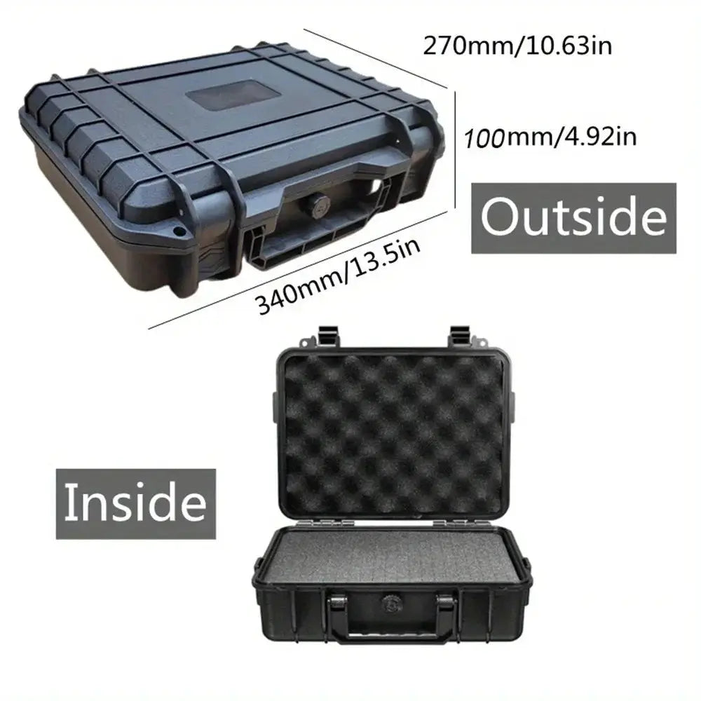 GuardPro Waterproof Hard Carry Case Toolbox With Pre Cut Sponge Interior For Customizable Secure Tool Storage