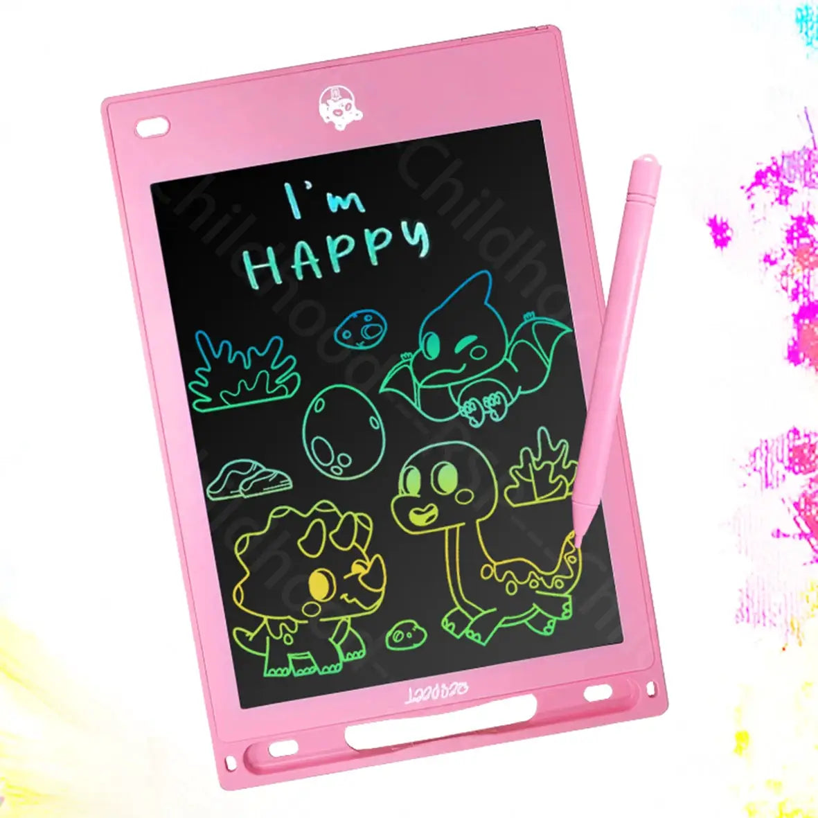 8.5-inch LCD writing tablet for kids, pink frame with stylus, Simples Market