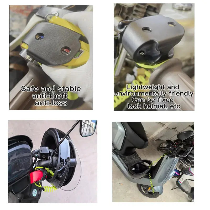 Falante alarm disc lock for motorcycle/bicycle, aluminum alloy, waterproof with reminder rope and bracket (6 colors)