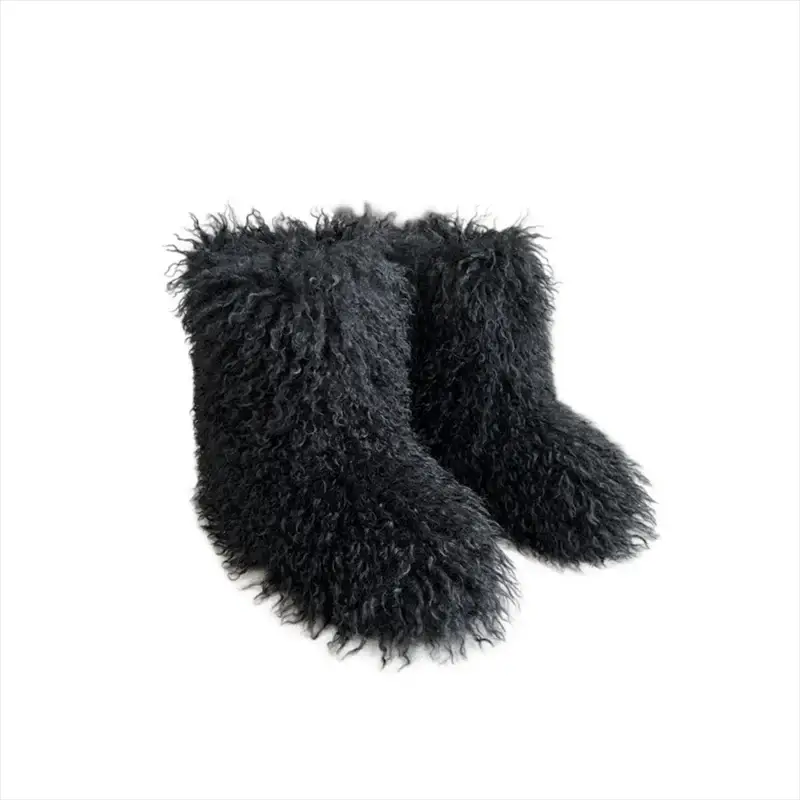 EverWarm Raccoon Fur Mid Calf Winter Snow Boots With Plush Insole And Short Plush Lining For All Day Warmth