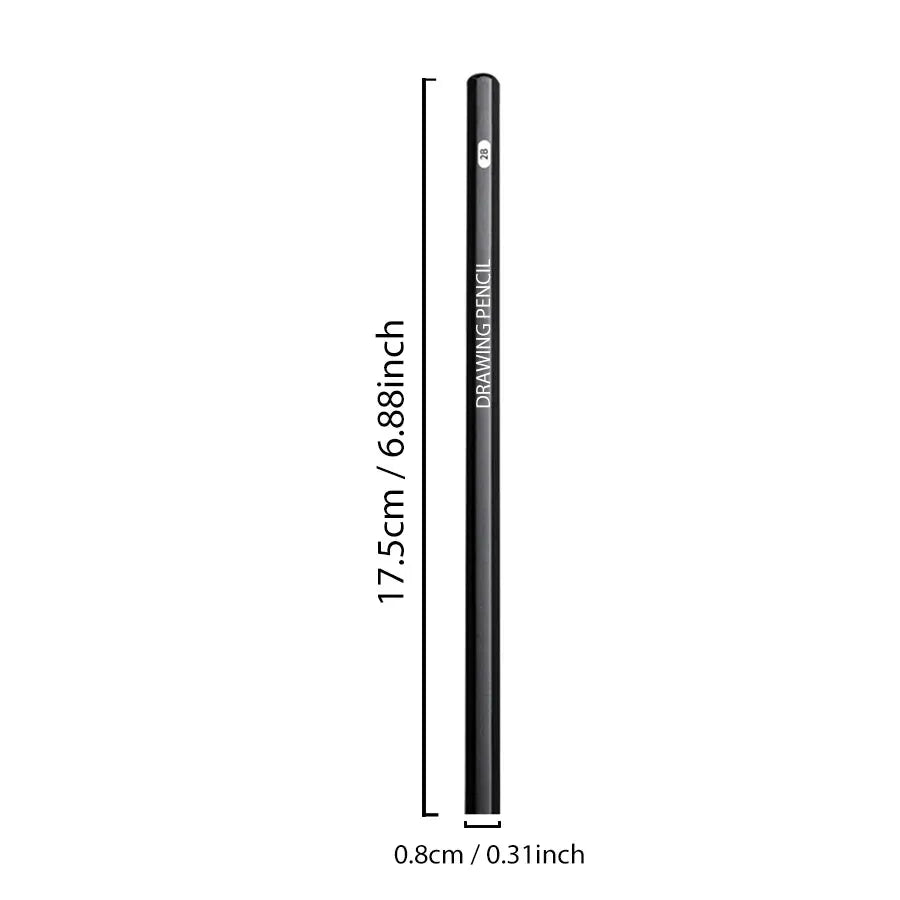 Simples Market professional black drawing pencil, 17.5 cm long for sketching