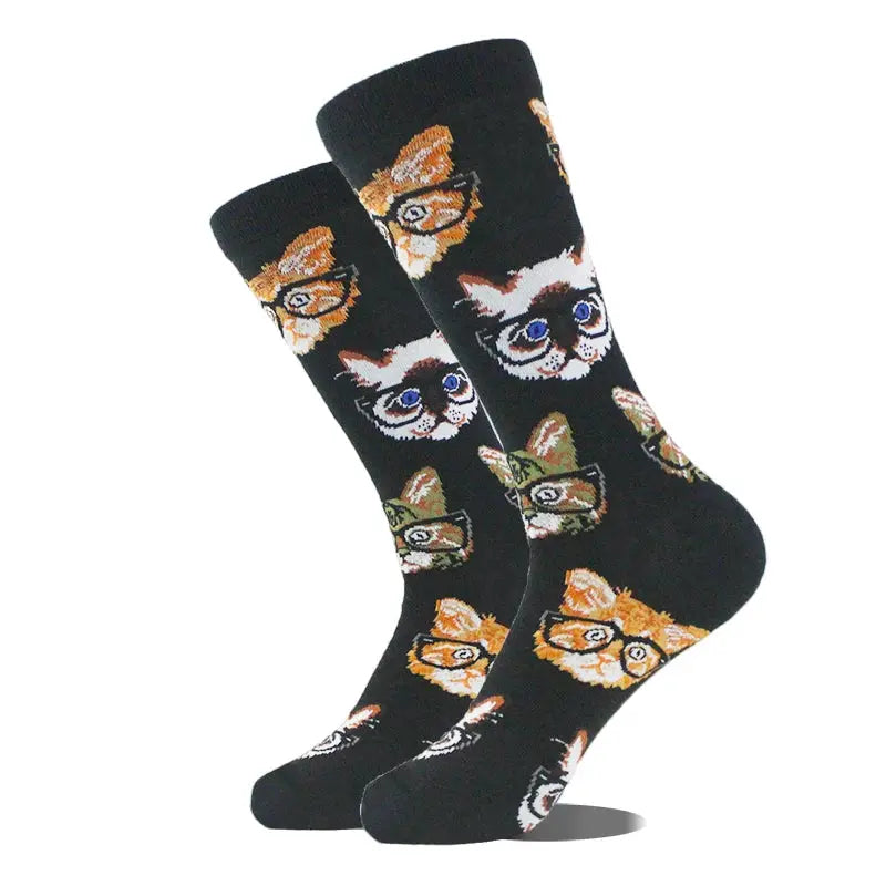 Cotton Happy Funny Socks For Men Women Unisex Crew Socks Alien Planet Shark Dinosaur Novelty Design