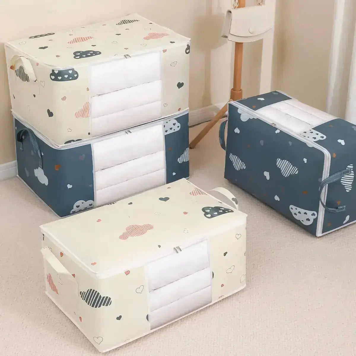 EverEco Large Capacity Quilt Storage Bag Moisture And Dust Resistant Organizer For Duvets And Blankets