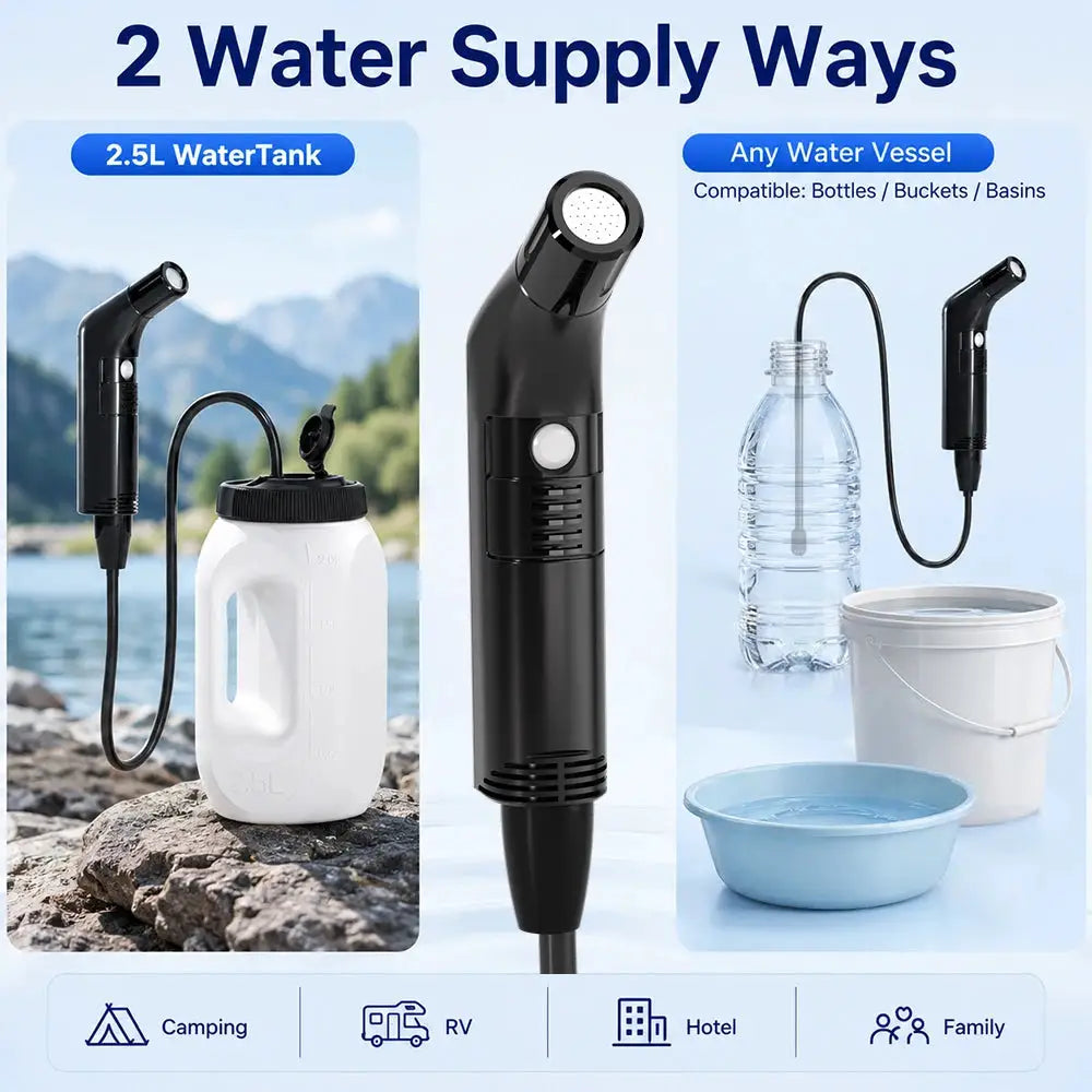 Simples Market 2.5L portable electric bidet sprayer with black handheld nozzle and hose