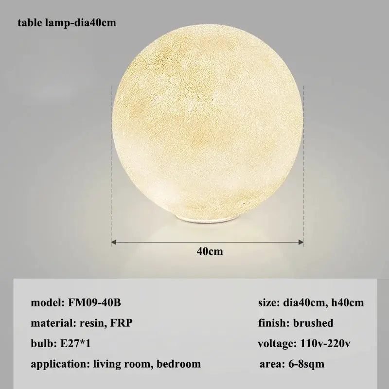 Simples Market Nordic Moon LED pendant lamp, 40 cm diameter, resin/FRP spherical luminaire for living room and dining