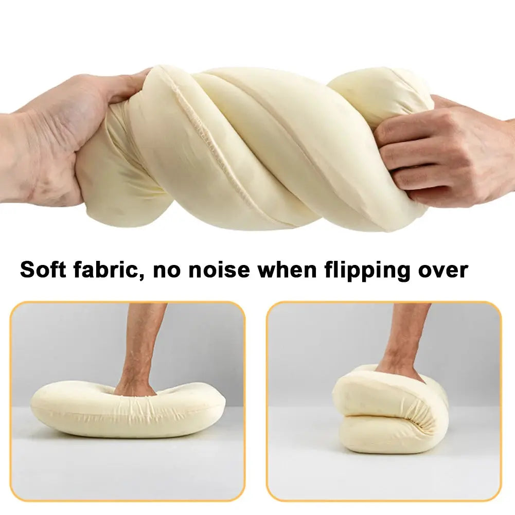 Simples Market soft slow-rebound memory foam neck pillow, cream-colored, portable travel/camping cervical support.