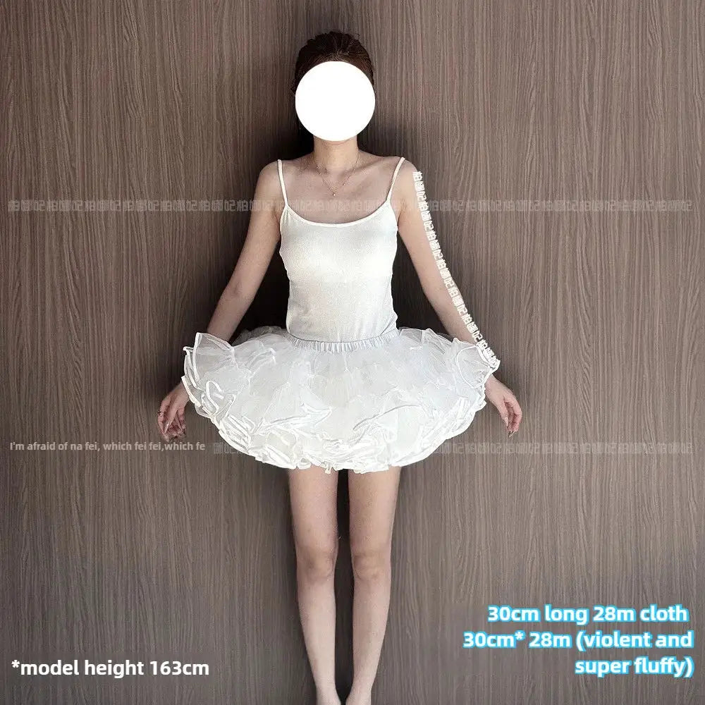 Simples Market Lolita petticoat underskirt, white fluffy mesh crinoline, 35cm length.