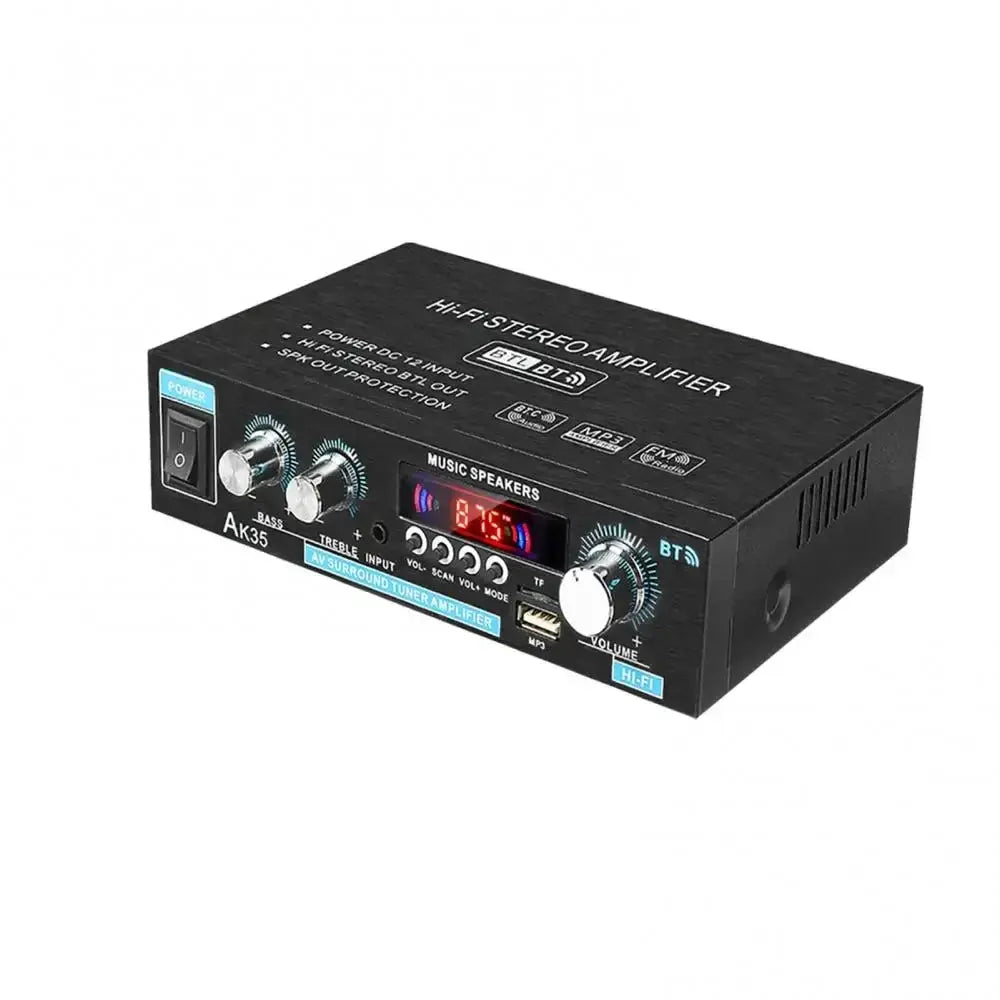 HiFi Digital AK35 Bluetooth Amplifier 2.0 Channel MP3 Sound AMP 110V 240V For Home And Car FM USB Remote Control