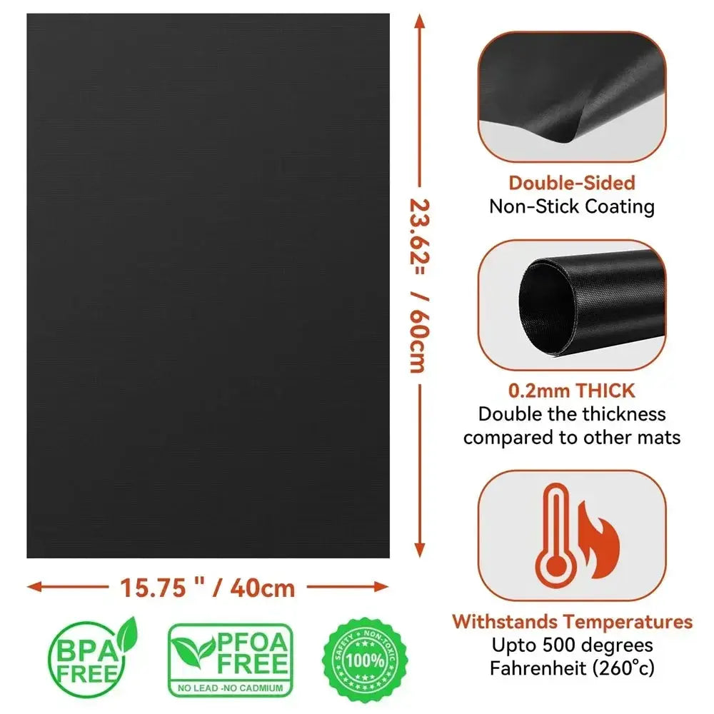 Oven Liners for Bottom of Electric and Gas Ovens Reusable Nonstick Teflon Protector Mat Heat Resistant Grill Mats