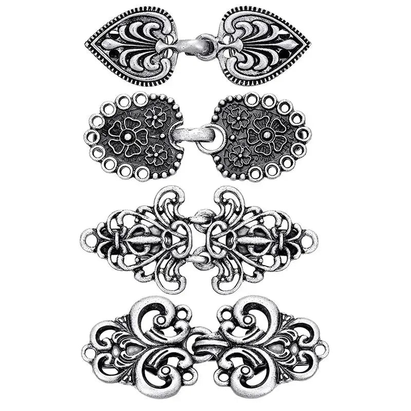 HeritageWeave Vintage Sweater Clips Durable Metal Cape Shawl Cardigan Fasteners For Dresses And Shirts