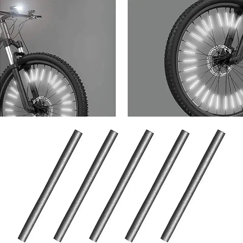 12 Pack Reflective Mount Clips For Bicycle Wheel Spokes Spoke Reflector Strips For MTB Bike Night Visibility