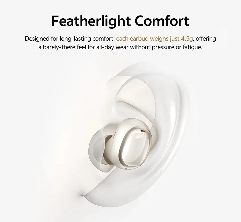 QCY MeloBuds A30 wireless earbuds, white finish; Bluetooth earphones