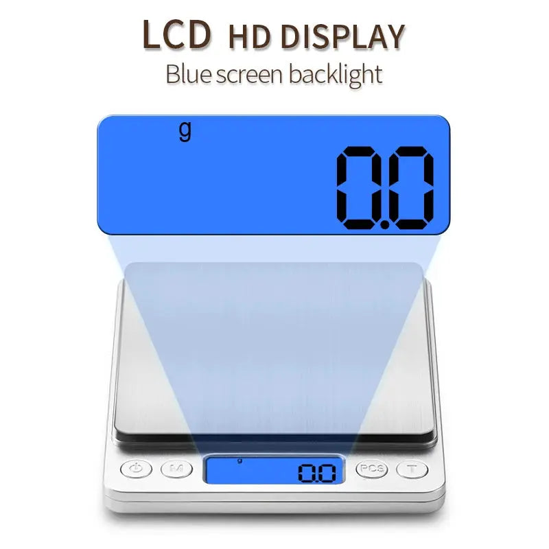 EverWeigh PrecisionGem Mini Digital Scale 3kg 0.1g For Jewelry Kitchen Baking Blue Backlit LCD