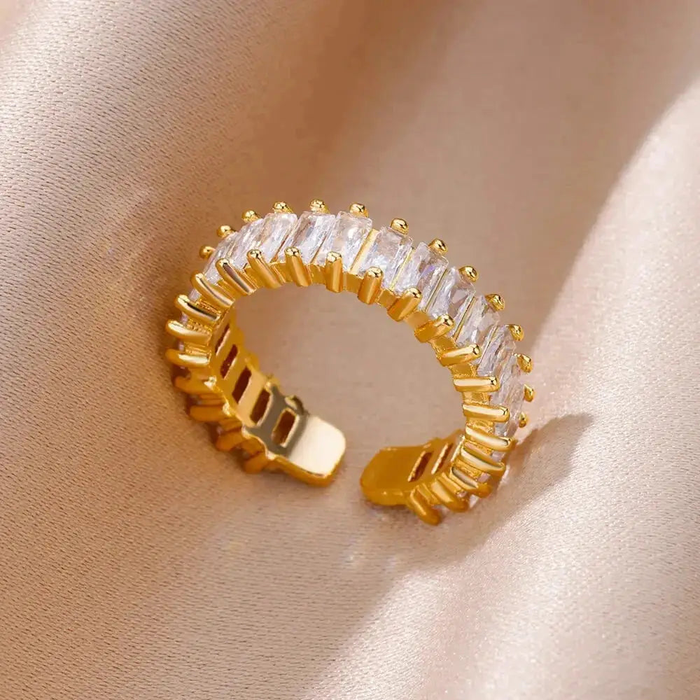 316L Stainless Steel Rings For Women Gold Color Never Fade Luxury Classic Wedding Rings Couple Jewelry Free Shipping