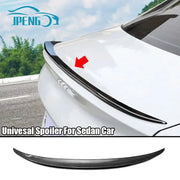 Universal spoiler lip, 121cm carbon fiber look for sedan rear wing; IPENG logo visible