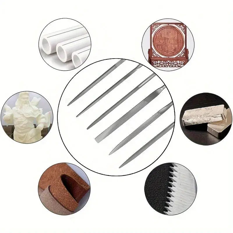 High Carbon Steel Needle File Set Premium Kit With Non Slip Ergonomic Handles For Wood Plastic And Model Filing