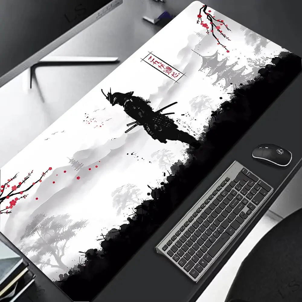 Samurai Warrior Mouse Pad Large Desk Mat For Gaming And Computer Accessories Keyboard And Laptop Black
