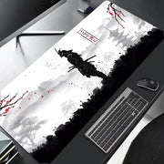 Samurai Warrior Mouse Pad Large Desk Mat For Gaming And Computer Accessories Keyboard And Laptop Black
