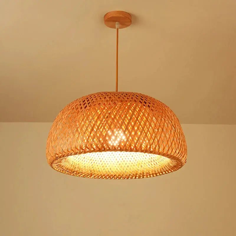 Hand Knitted Chinese Style Weaving Bamboo Pendant Lamp 18 Cm 19 Cm 30 Cm Hanging Light For Restaurant And Home Decor E27 - Simples Market