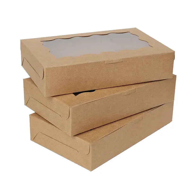 Simples Market 3-pack kraft gift boxes with clear window top for cookies and chocolates