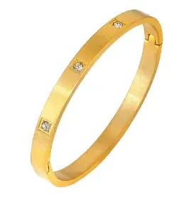 Stainless Steel Zirconia Bracelet For Women Fashion Jewelry Bangles Elegant Accessory
