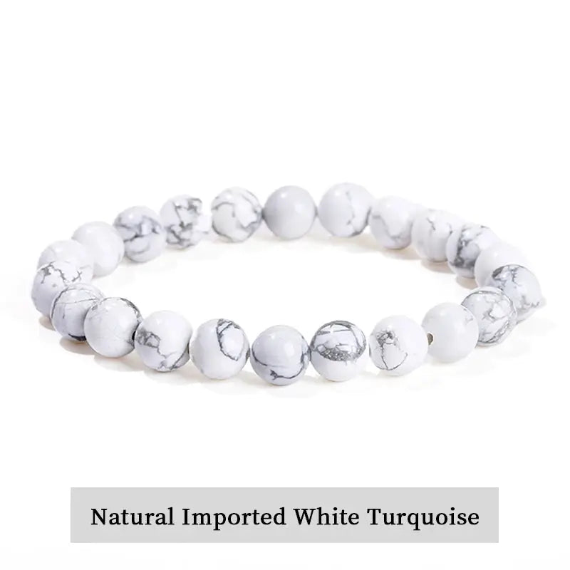 JD Natural Stone Beads Bracelet Amethyst Tiger Eye Crystal Quartz Agate Unisex Bangle Reiki Healing Jewelry Gift