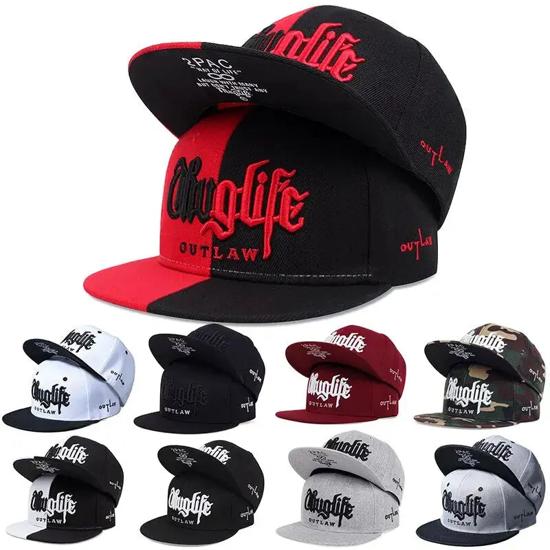 Fashion Fastball Cap Thuglife Embroidery Hip Hop Baseball Hat Snapback For Adults Adjustable Sun Outdoor Casual Bone