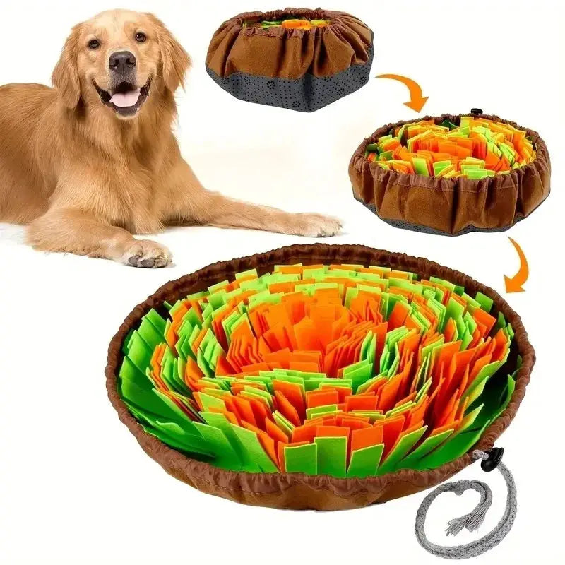 Washable Felt Pet Sniffing Pad Foldable Dog Slow Feeding Mat Toy For Mental Stimulation And Training