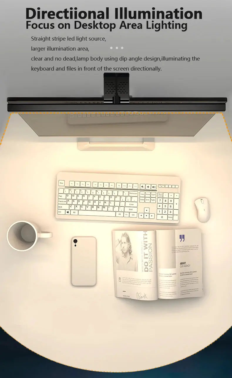 50cm monitor light bar by Simples Market, black USB desk lamp with stepless dimming for study and reading