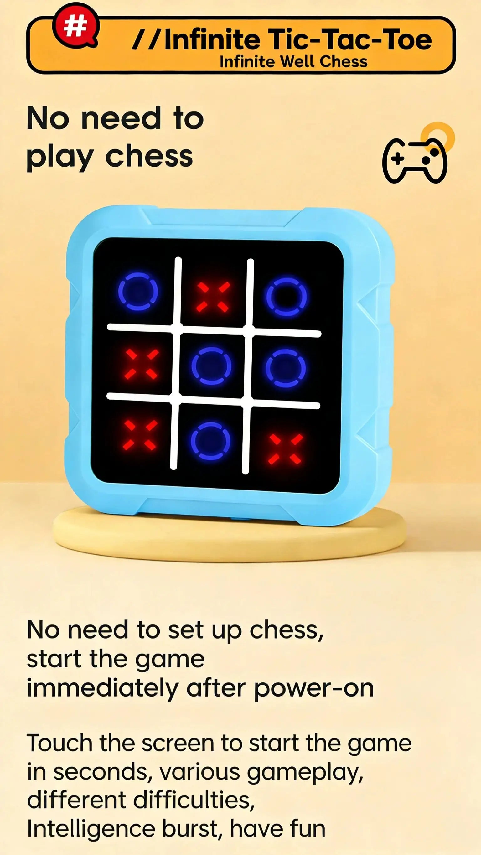 AI Electronic Chess And Tic Tac Toe Set Educational Brain Teaser Perfect Gift For Kids And Family Game Night