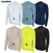 Men's long-sleeve cycling jersey set by YKYWBIKE, full-zip, six colors.
