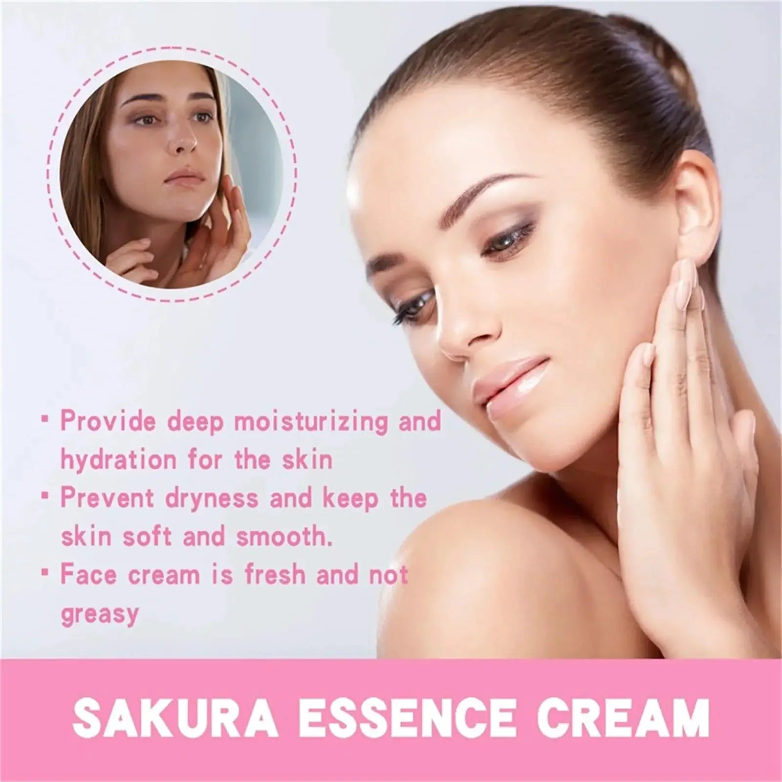 Japan Sakura Essence Cream With Hyaluronic Acid Hydration For Face And Neck Tone Up For Unisex Skin