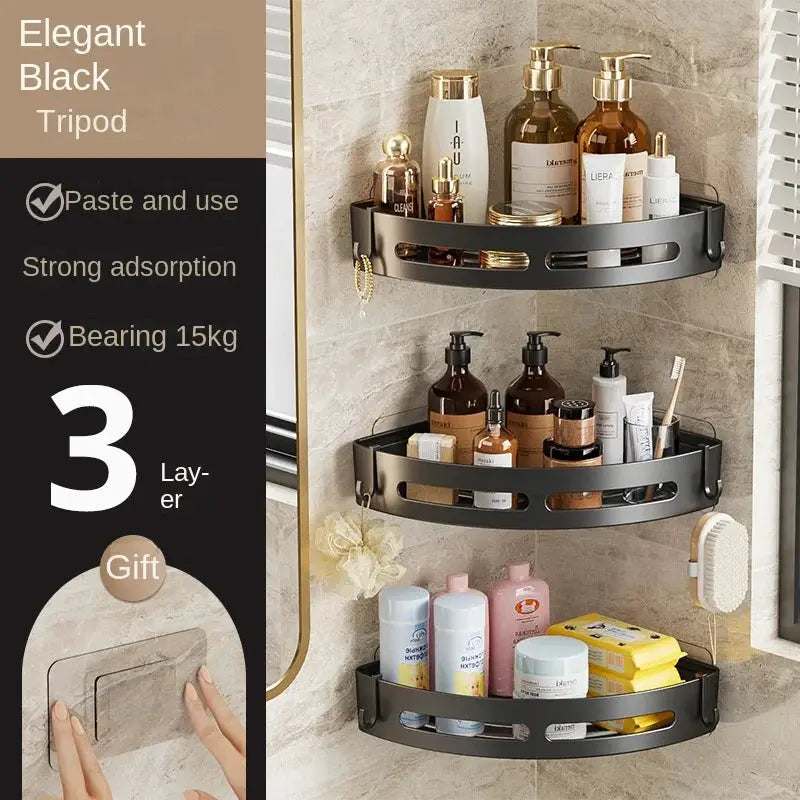 SureHold Adhesive Shower Shelf Organizer 3 Pack No Drill Wall Mount Waterproof Rustproof Bathroom Storage