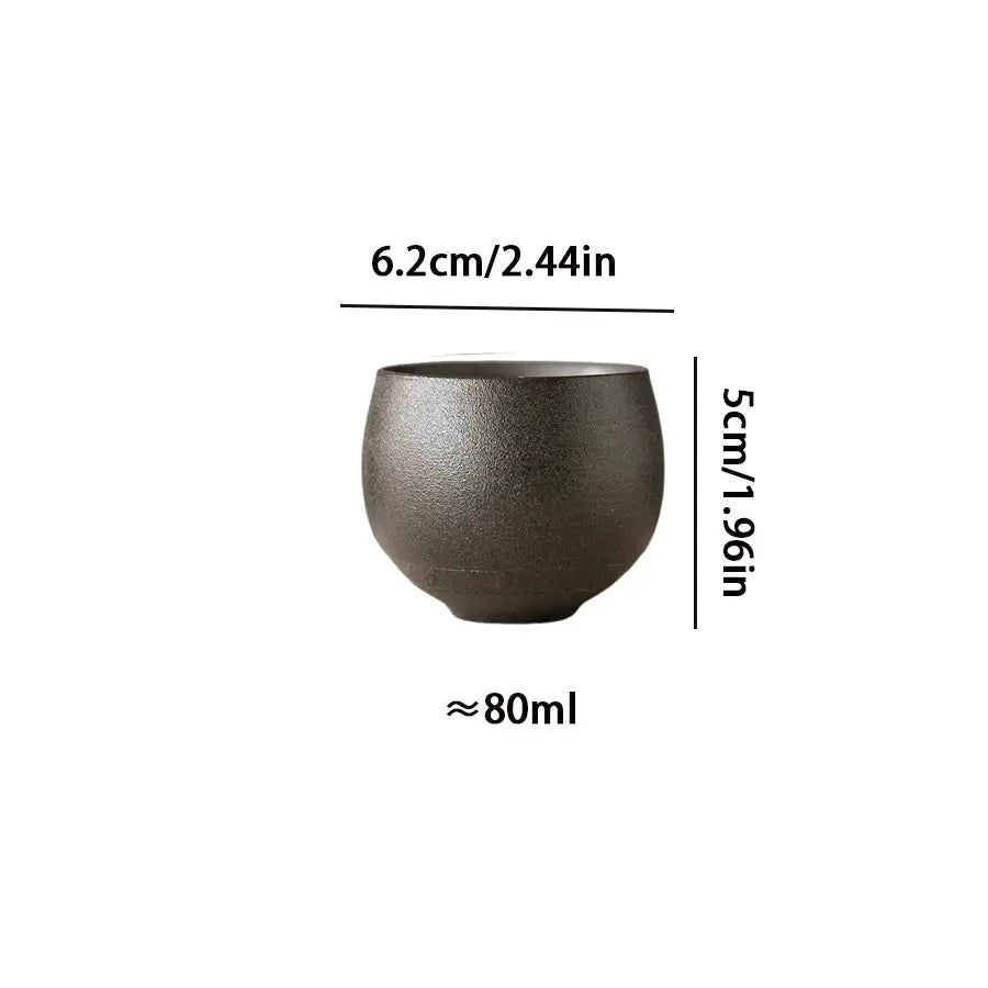 ZenStone Japanese Style Handmade Stoneware Tea Cup 80ml Ideal For Kung Fu Tea Ceremonies