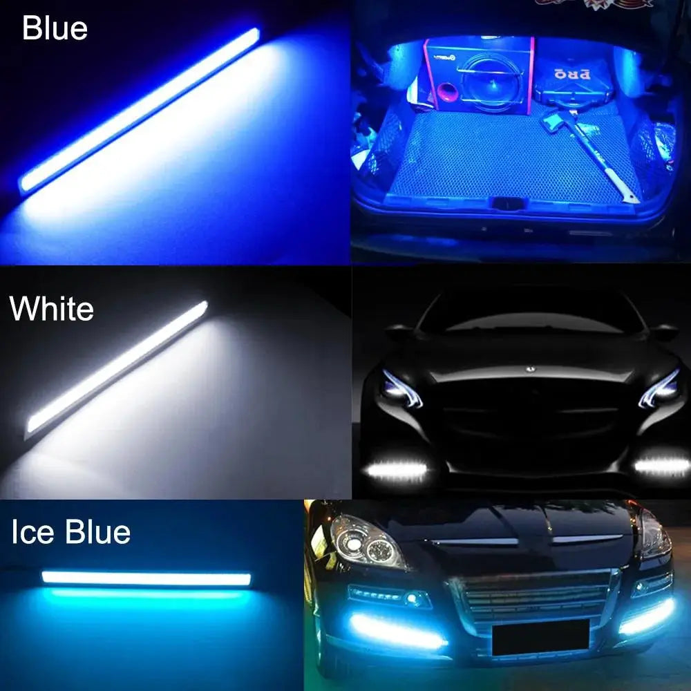 10 Pack 17cm LED DRL Waterproof Daytime Running Lights Strips 12V COB Car Aluminum Strips