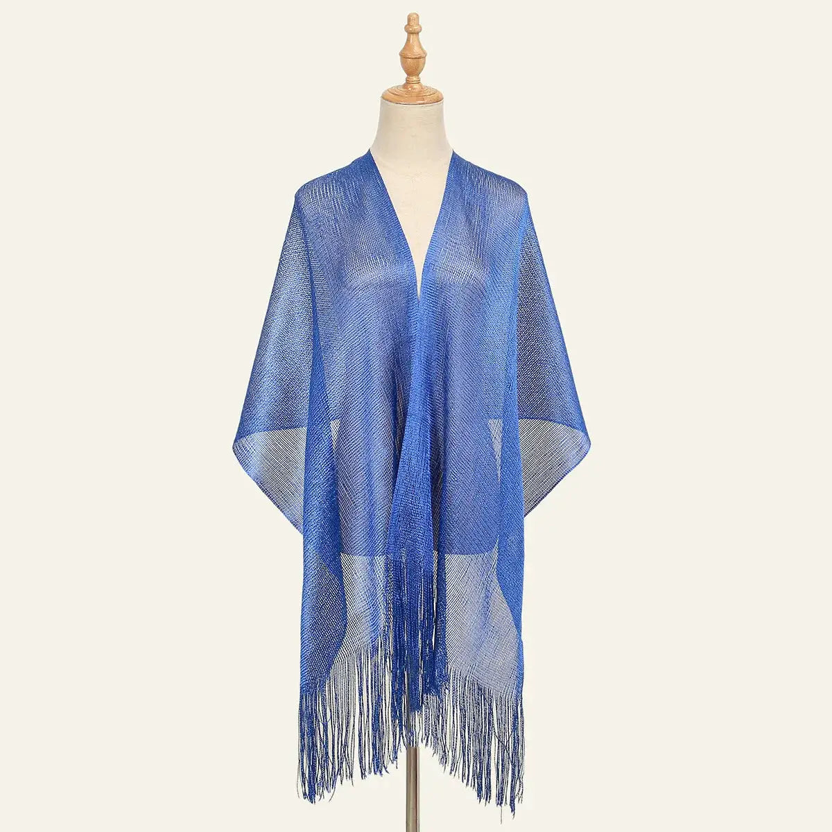 Glitter Shawl Banquet Style For Party And Evening Wear Gold And Silver Shiny Knit Scarf With Tassel