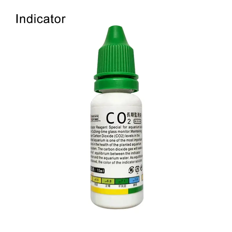 Simples Market aquarium CO2 indicator solution bottle for drop checker with green cap, 15 ml