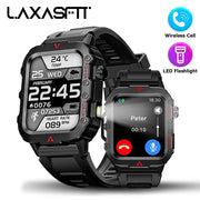 LAXASFIT Men Sports Smart Watch With 1.71 Inch HD Touch Screen Blood Oxygen Bluetooth Calling And Multi Sport Modes