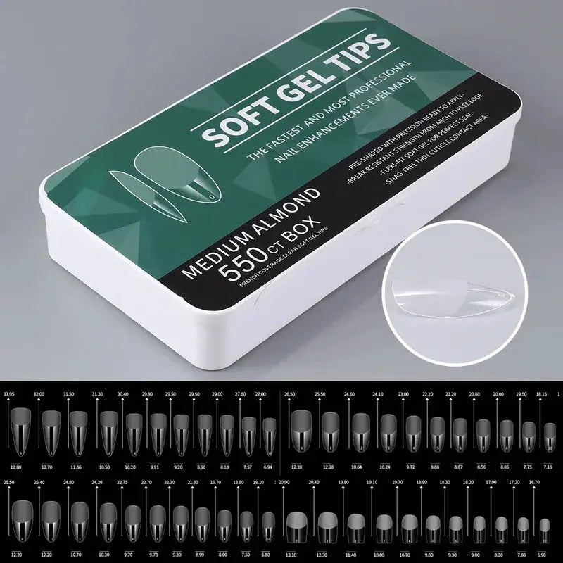 Nailuxe Pro Nails 550 Piece Soft Gel Nail Tips Medium And Short Full Coverage Matte Apricot Coffin Head Shape