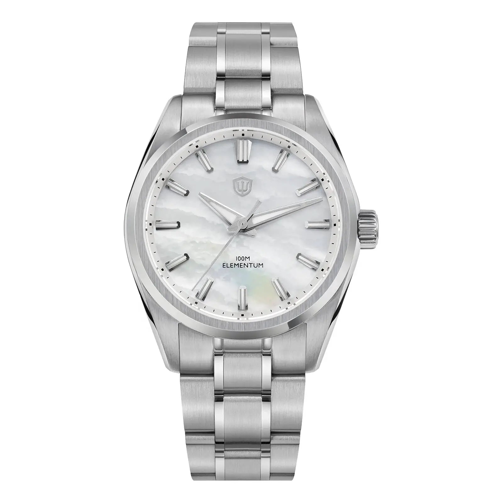 Watchdives WD0003C stainless steel wristwatch with ice-crack dial, sapphire crystal, and 100m water resistance