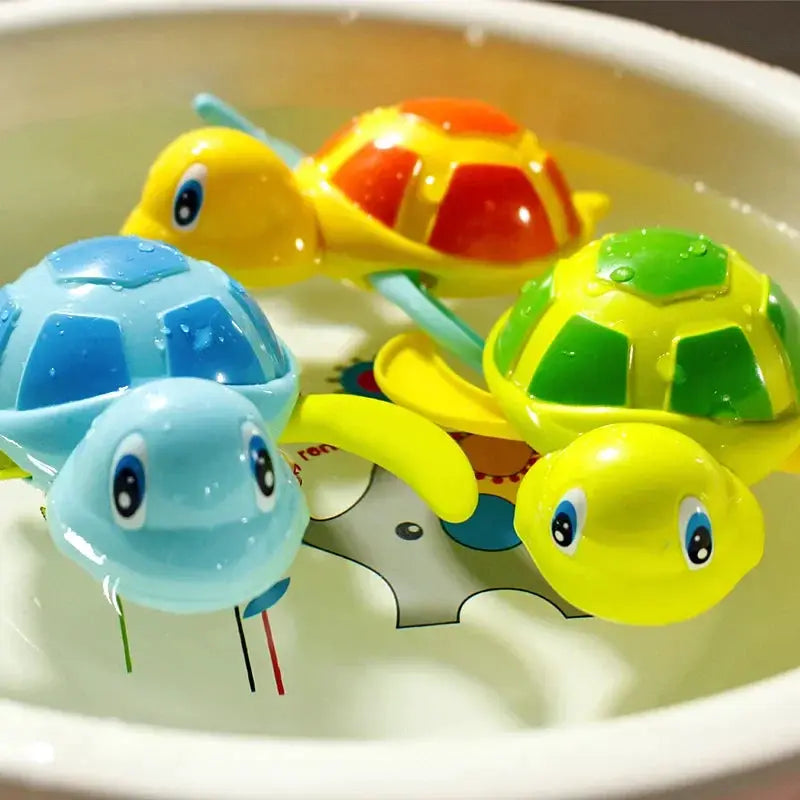 Cute Cartoon Tortoise Water Toy For Babies Clockwork Bathtub Turtle Wind Up Chain Beach Bath Toy