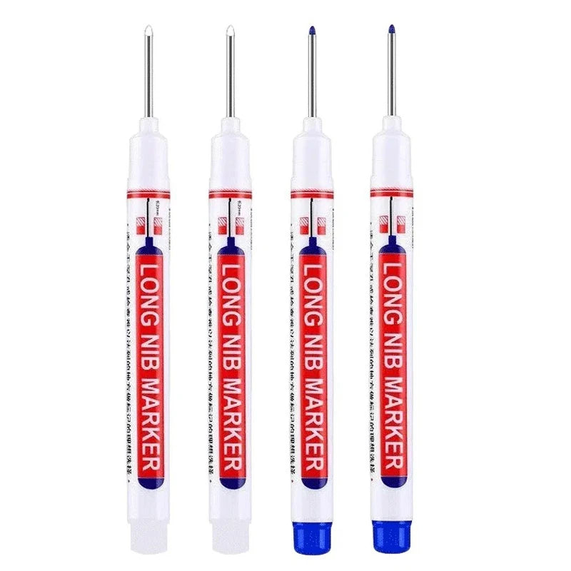 4-piece Simples Market long-nib marker set with white bodies and red labels
