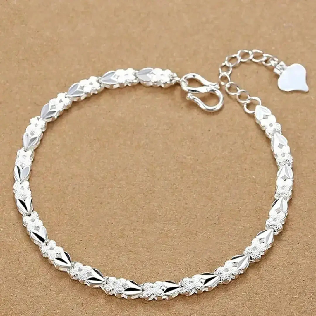 925 Sterling Silver Fine Chain Bracelet For Women And Men With Charms Wedding Gift Fashion Jewelry