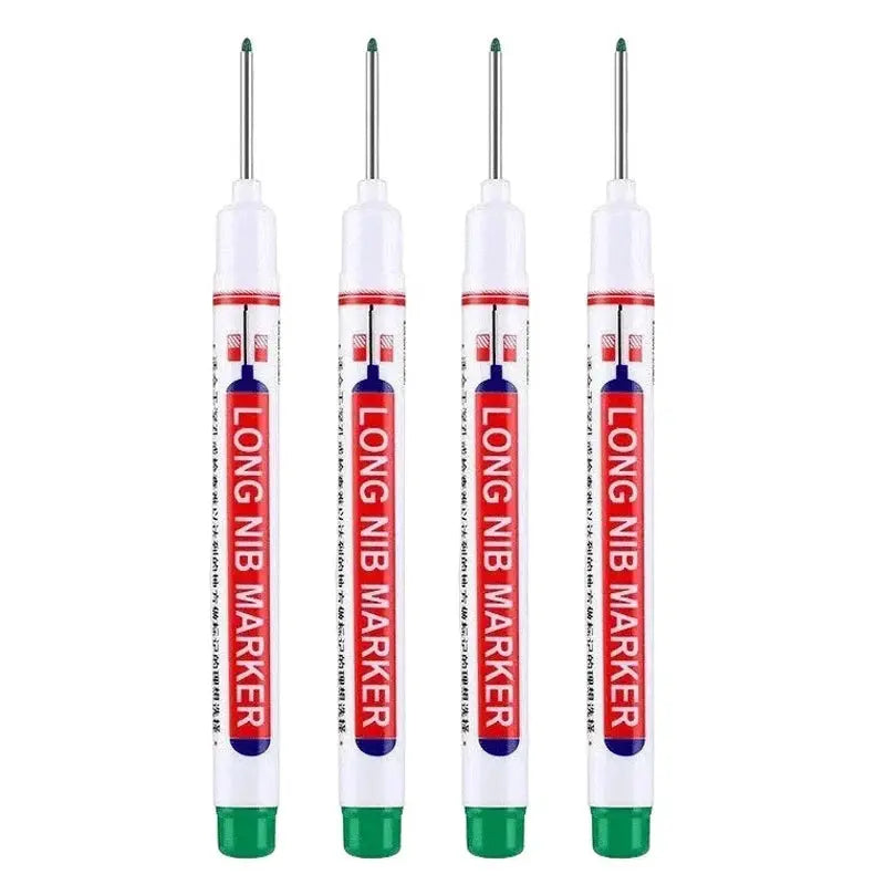 Simples Market 4Pcs set long nib markers, white bodies with red labels and green caps