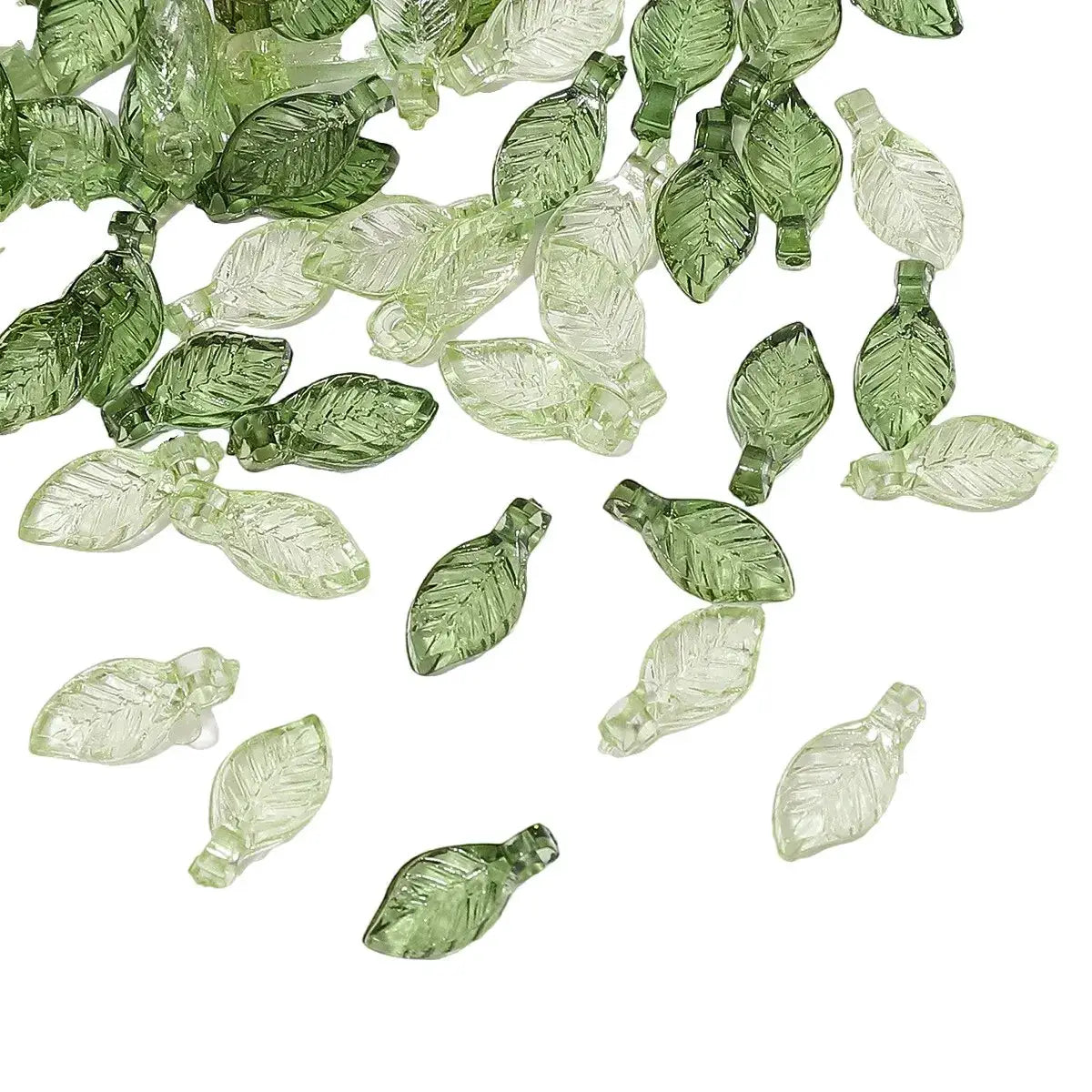 100 Pieces Acrylic Mini Tree Leaf Beads for DIY Jewelry Making Necklace and Earrings