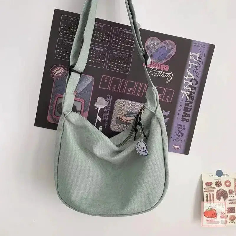 Shoulder bag for women mint green Harajuku-style crossbody with large capacity, Simples Market