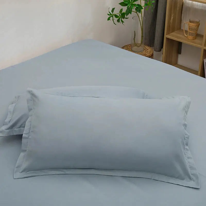 2pc body pillowcase set, envelope style, solid pale gray-blue, 48x74cm